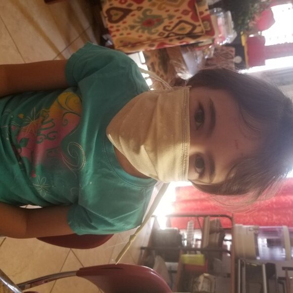 Kid Size Mask w/ Silver/Copper Filters-Gold Sparkl - Picture 2 of 6